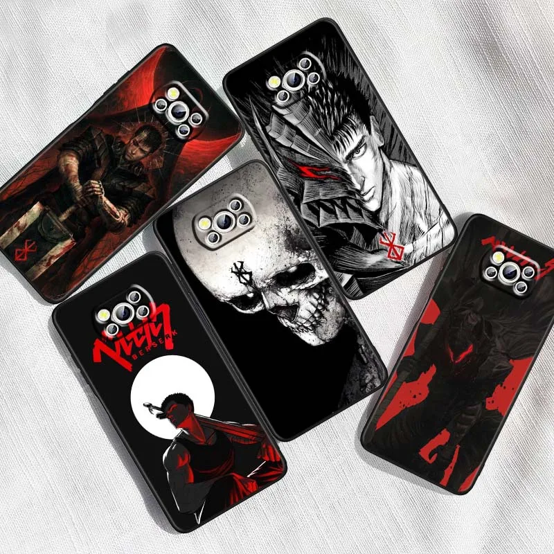

Anime B-Berserk passion For Xiaomi Mi Poco F3 F4 F5 F6 X3 X4 X5 X6 X7 M3 M4 M5s M5 M6 GT Pro 5G Black Cover Phone Case