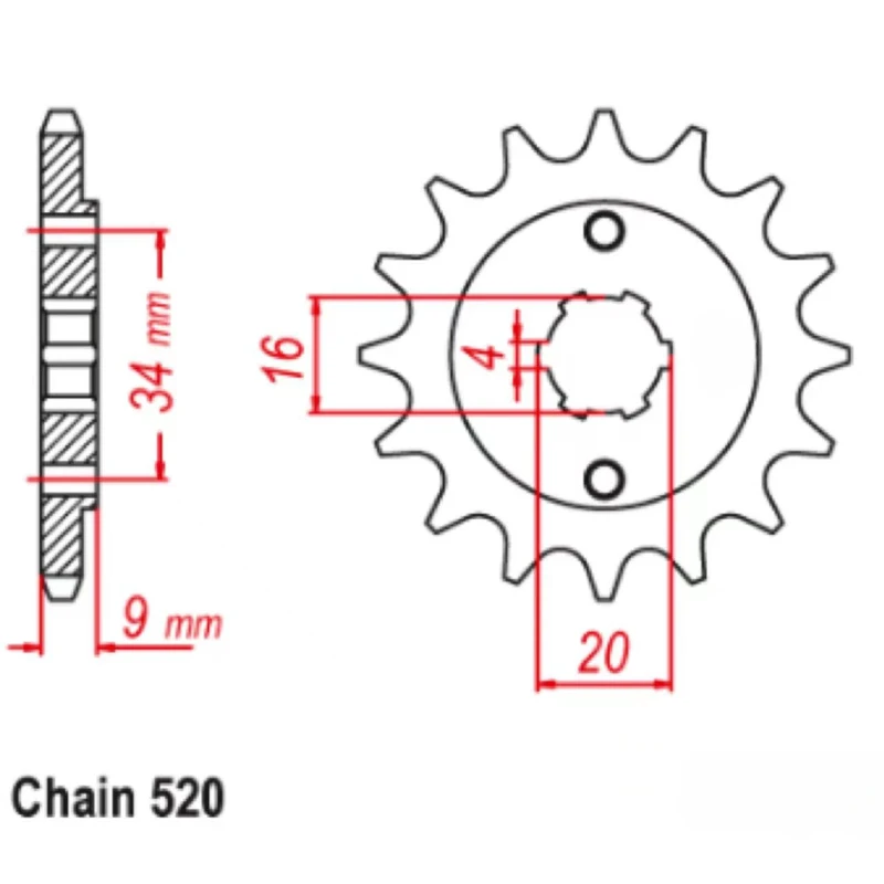 520 14T Motorcycle Front Sprocket For Hyosung GT250 GV250 2004 2005 2006 2007 2008 2009 2010 2011 2012 2013 2014 2015