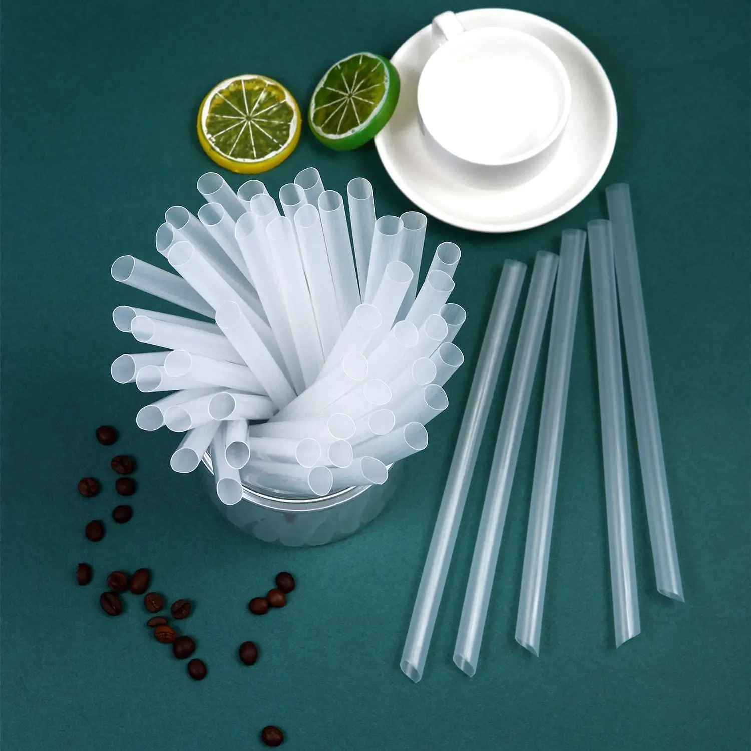 300Pcs Smoothie Jumbo Straw Clear Plastic Drinking Straws for Milkshake Bubble Tea Jumbo Straws Fruit Shakes