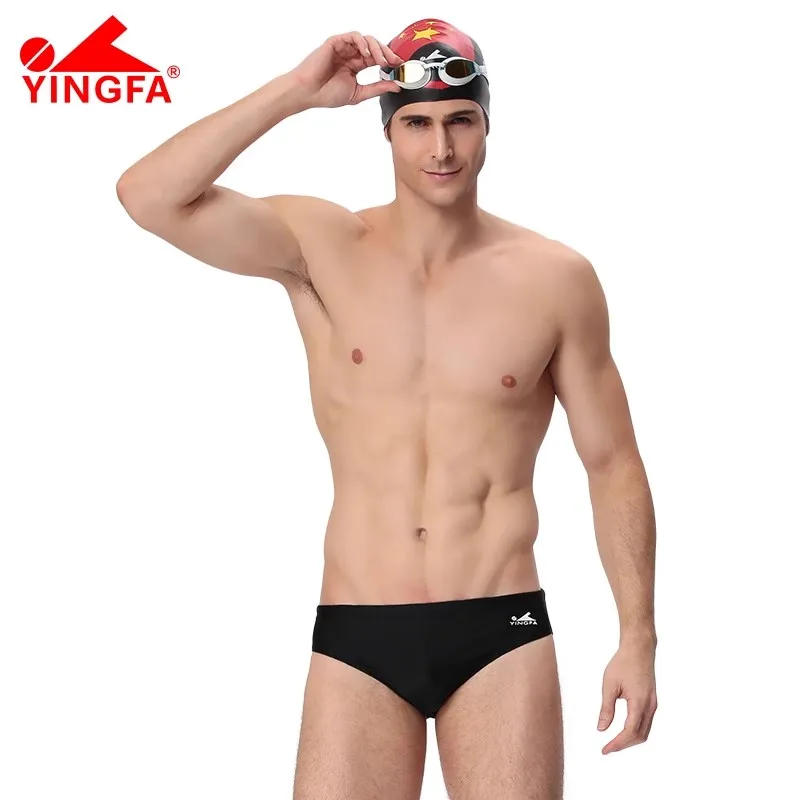 Yingfa cuecas de natação masculinas, calções de praia competitivos profissionais, corrida, secagem rápida, anti-clúor, roupa de banho competitiva