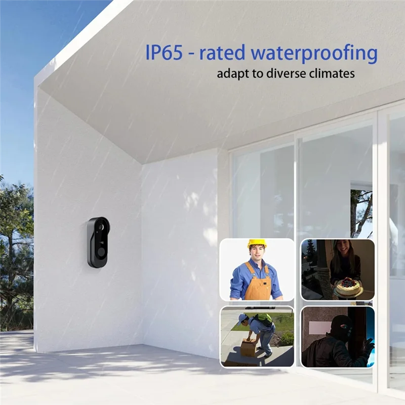 ABRU-Camera 2.4GWIFI Outdoor Wireless Doorbell 720P Video Intercom Waterproof Night Vision Smart Home Protection