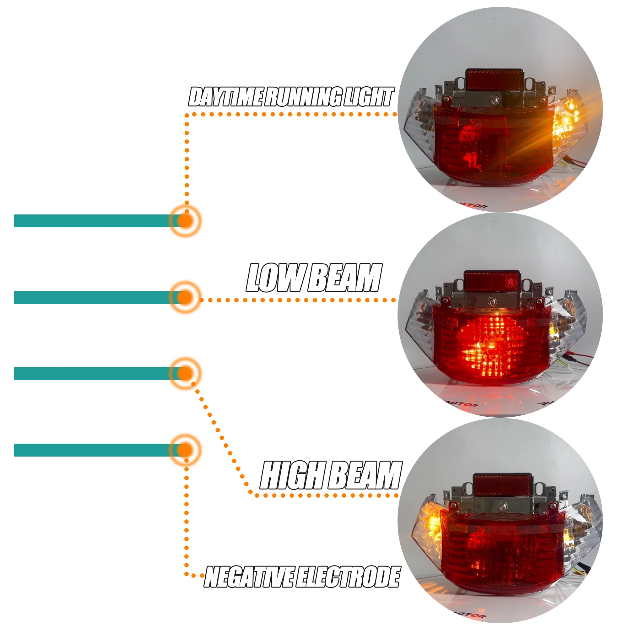 Motorcycle Tail Light Turn Signal Light Lamp for CHINESE TAOTAO SUNNY GY6 Engine 49cc 50cc Scooter Brake Light Modified Parts view 5