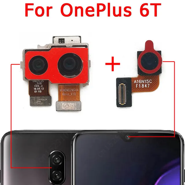 Оригинальная задняя передняя камера для OnePlus 6 T селфи модуль задней камеры гибкий ремонт запасной Фото №4