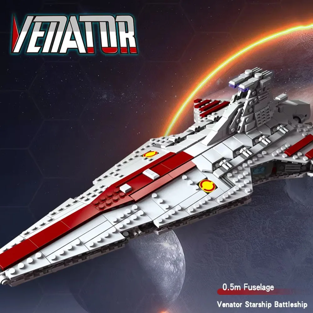 Technical High-tech games Attack Cruiser Fighter Venator Model Space Ship Toys Birthday Christmas Gifts star 960pcs 67106