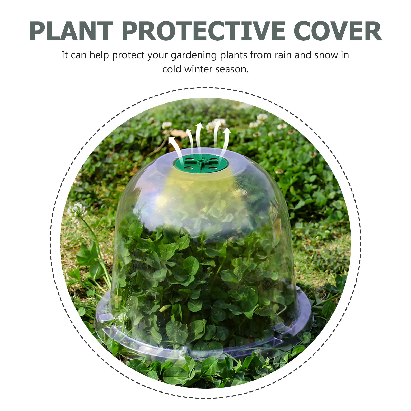 

Garden Plant Dome Transparent Plastic Reusable Protective Cover Plant Dome Cloche with Light Garden Cloches for Plants