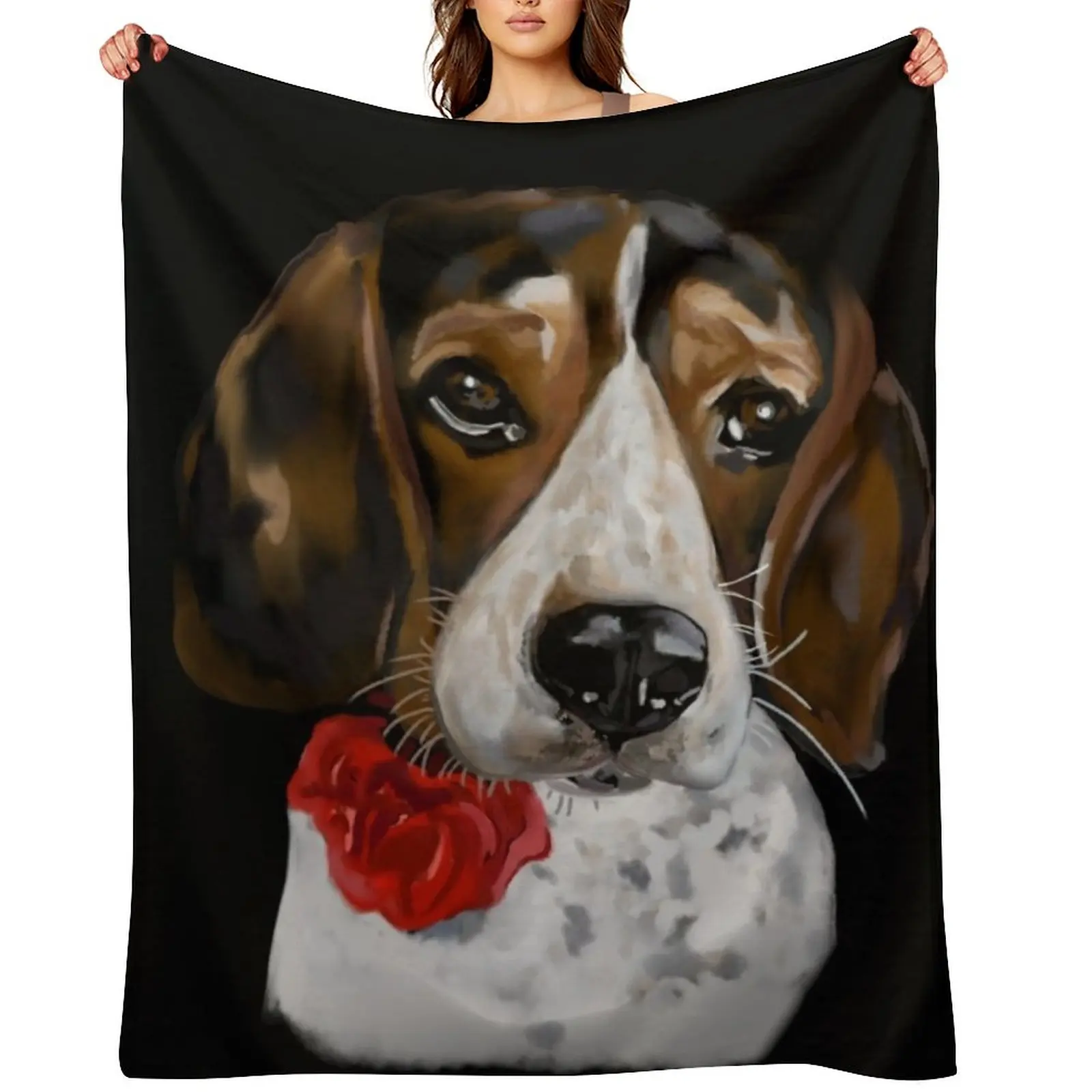 

adorable Beagle art Throw Blanket For Decorative Sofa for sofa Thermal Bed Fashionable Blankets