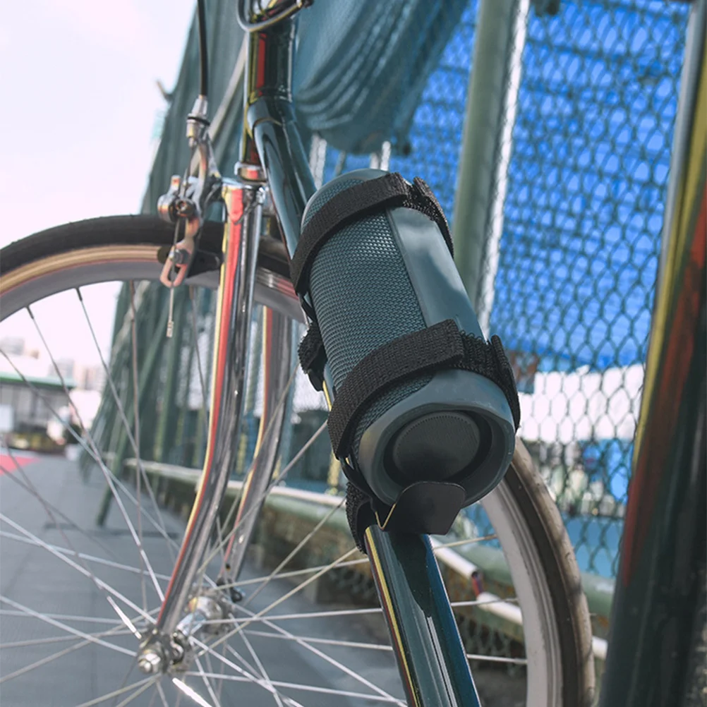 

Bike Water Bottle Holder Speaker Mount Iron Bracket Adjustable Strap Professional Design Wireless Compatible Bicycles Shelf