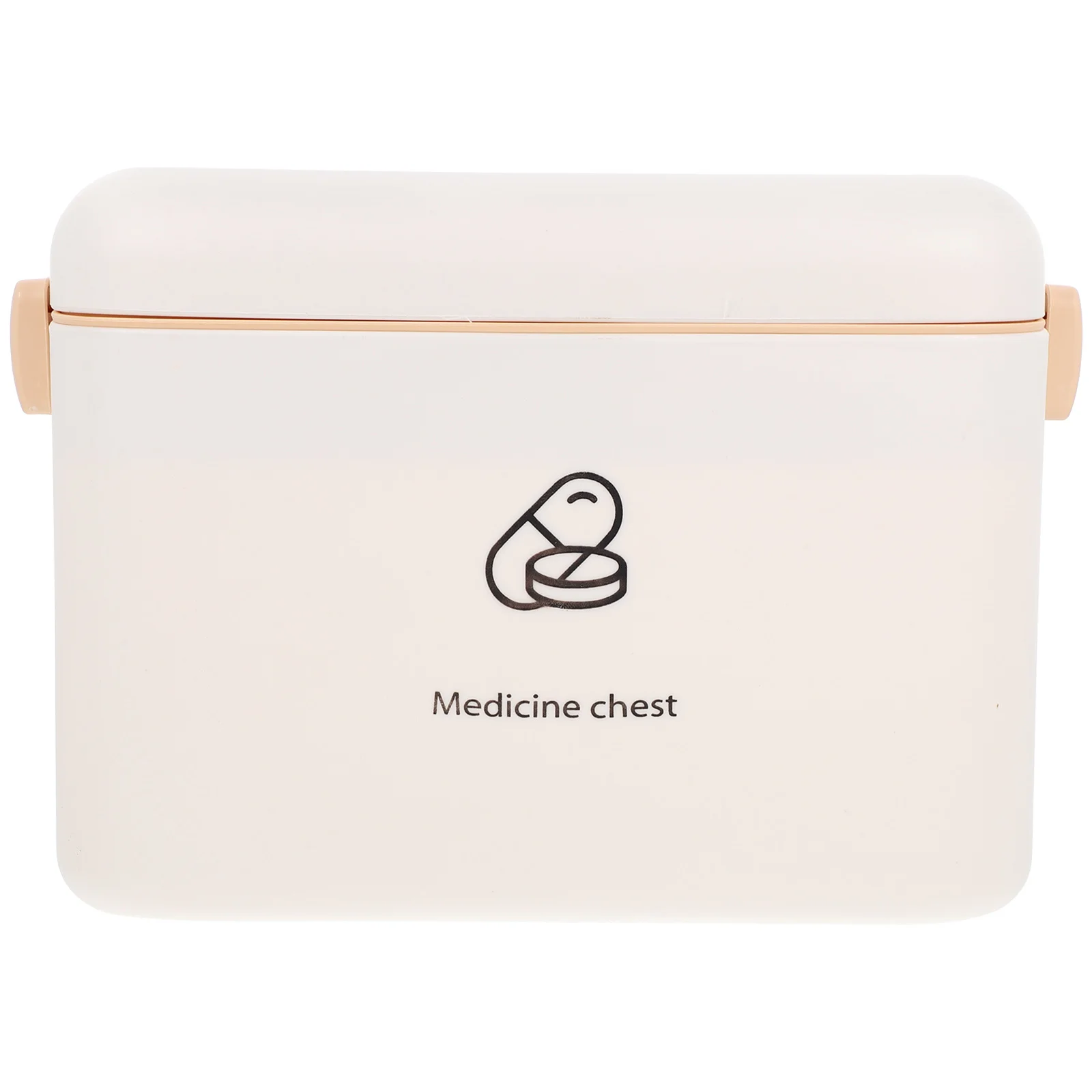 صندوق دواء منزلي بطبقة مزدوجة محمول بسعة كبيرة منظم للتخزين مقبض صندوق دواء للطوارئ حقيبة إسعافات أولية