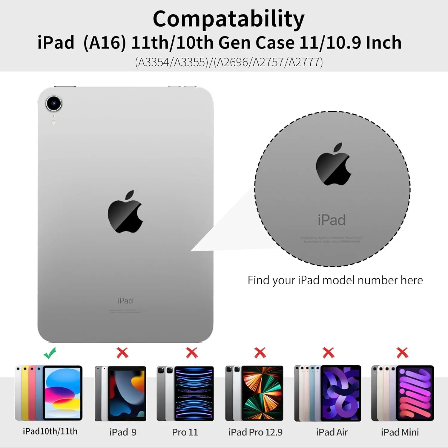 아이패드 (A16) 11세대 11인치 2025용 케이스, 아이패드 10세대 10.9인치 2022용 펜슬 홀더 포함, 자동 깨우기/잠자기 기능