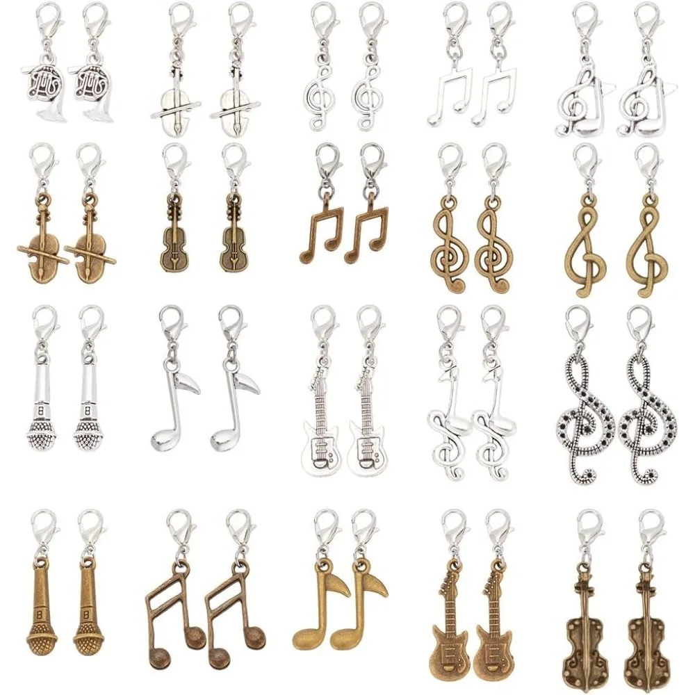 

Zipper Pulls Charms Flower Sun Moon Star Music Clip On Charms Sunflower Zipper Pull Alloy Zipper Puller Decoration for Luggage