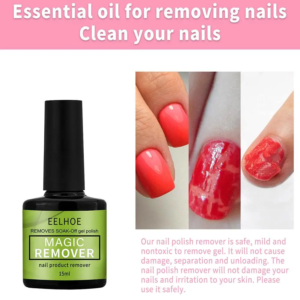 Removedor de unhas postiças, 15ml, material natural, fácil de remover, seguro, suave, rápida dissolução, debonder, debonder