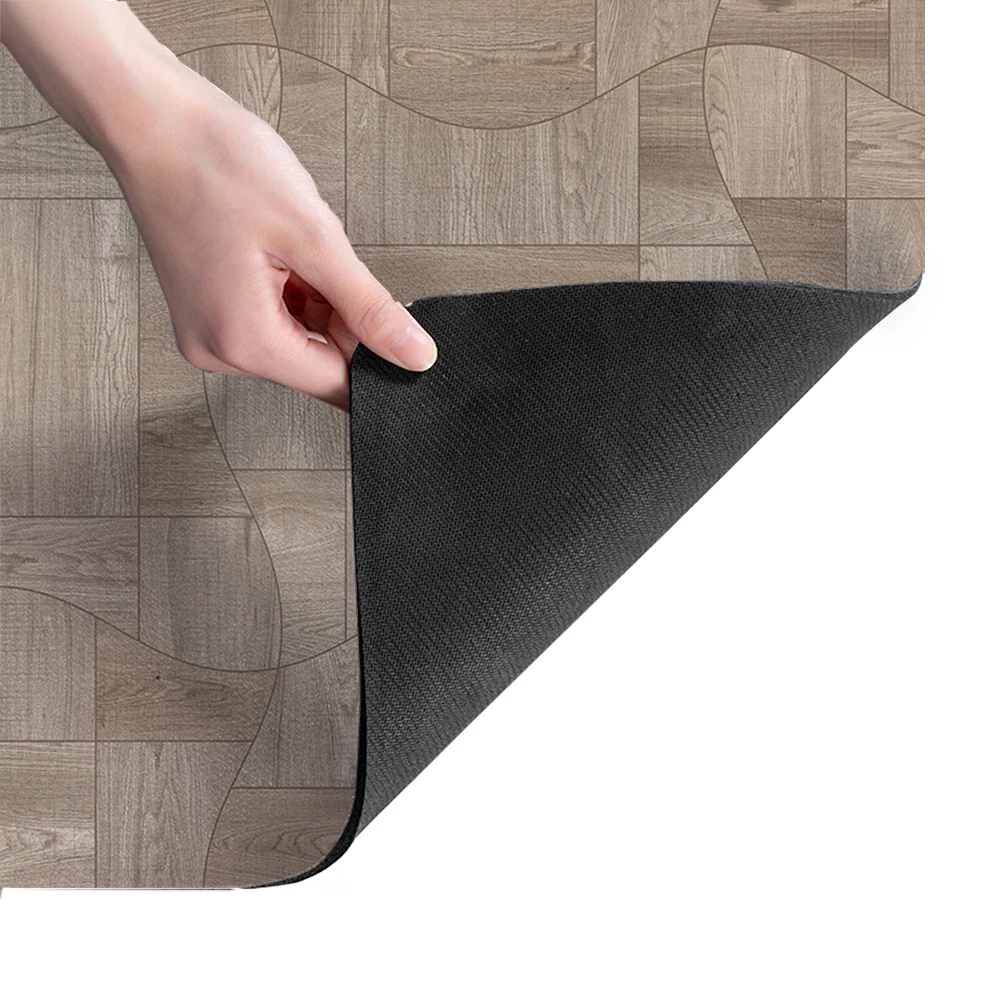 Stylish Wood Grain Pattern Polyester Absorbent Mat - Practical Floor Mat for Home, Living Room and Entryway Use 6