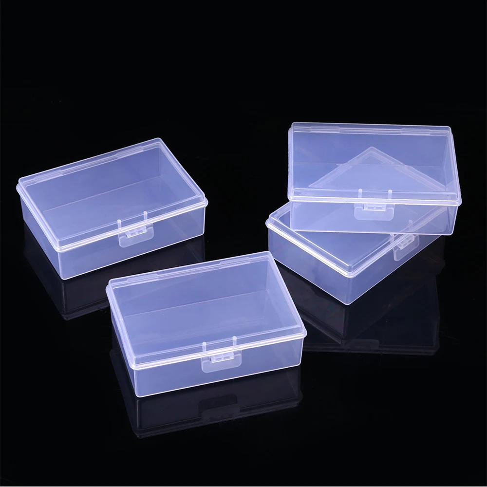 Transparent Plastic Box For Trifles Parts Tools Mini Boxes Rectangle Plastic Storage Box Jewelry Case Display Organizer Case