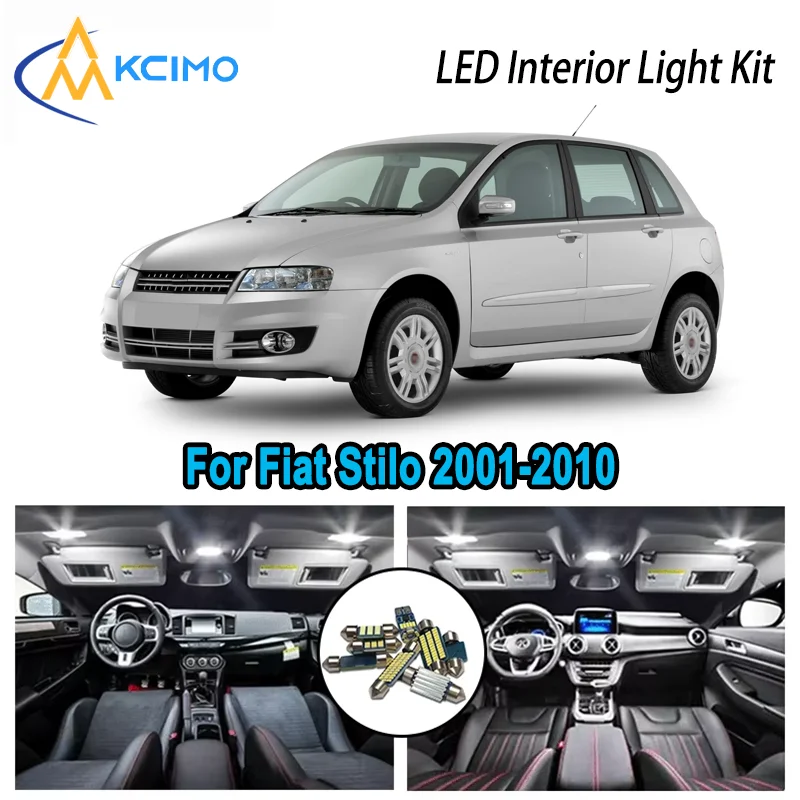 

High-Quality LED Interior Kit for Fiat Stilo 2001-2010 2003 2004 2005 2006 Premium Error-Free Dome Map Trunk Automotive Lamps