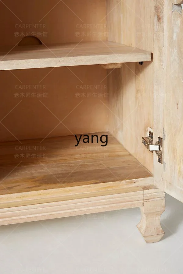 Lmm solid wood home light luxury porch cabinet wine cabinet door retro partition cabinet