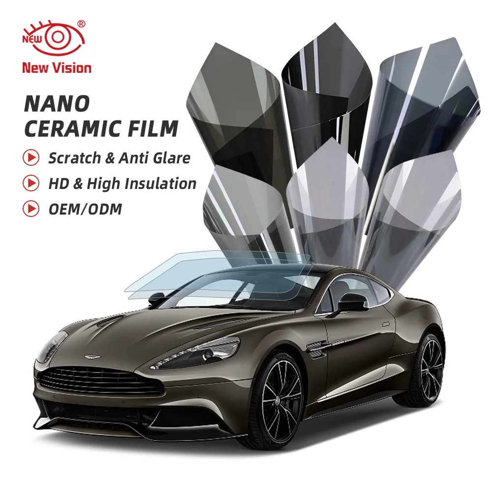 

100cmX4m HD Nano Ceramic Car Tint IRR100% High Heat Resistant Film Front Rear Solar Protection Car Window Sticker Foils