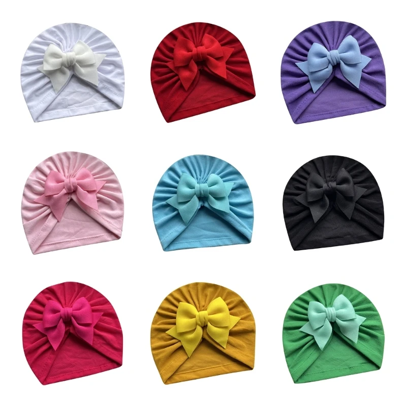 Baby Headwrap Comfortable Hat with Bowknot Soft & Comfortable Infant Hat Present