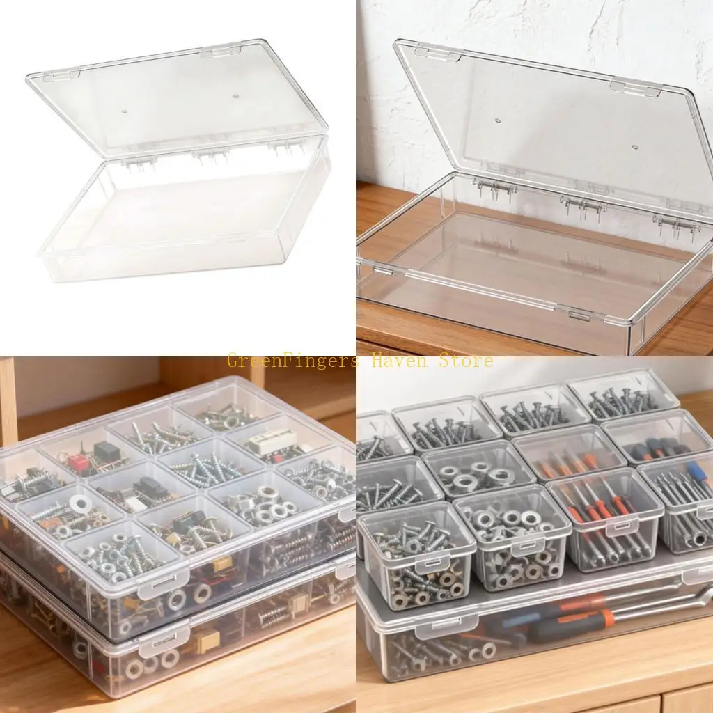 

F68D Stackable Plastic Hardware Storage Box With Removable Dividers Optimizes Space For Tool And Small Components
