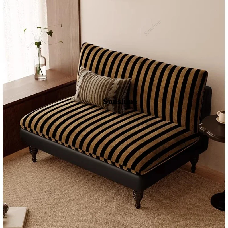 

Medieval style living room fabric sofa simple modern light retro sofa chair FT