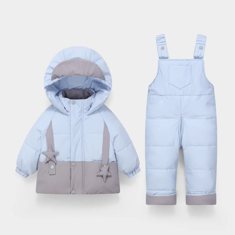 

New Baby Down Jacket Set for 0-4 Year Old Boys and Girls, Winter Clothing for Infants and Toddlers, Two Piece Set, Thickened and