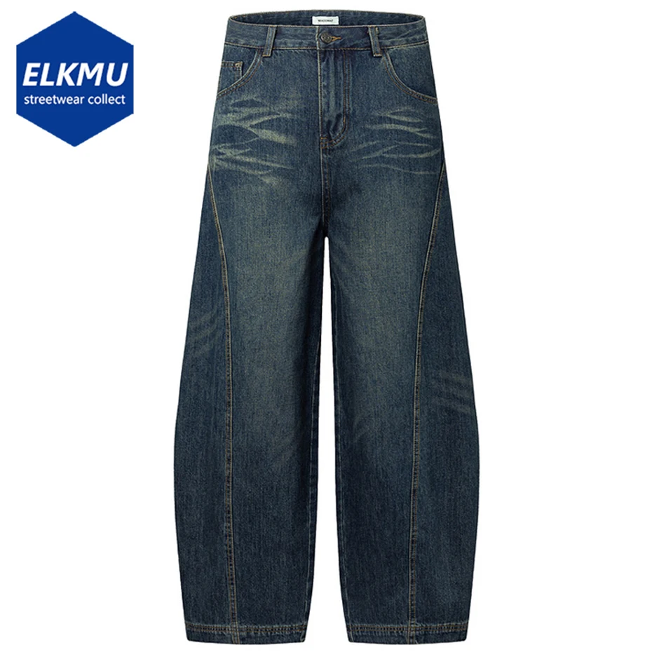 

Men Vintage Wide Leg Baggy Jeans Blue Loose Casual Denim Pants Streetwear Harajuku Hip Hop Jeans Trousers for Male