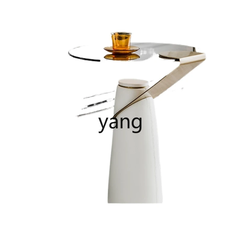 

CX Modern Glass Coffee Table Living Room round Tea Table Small Apartment Bedroom Side Table