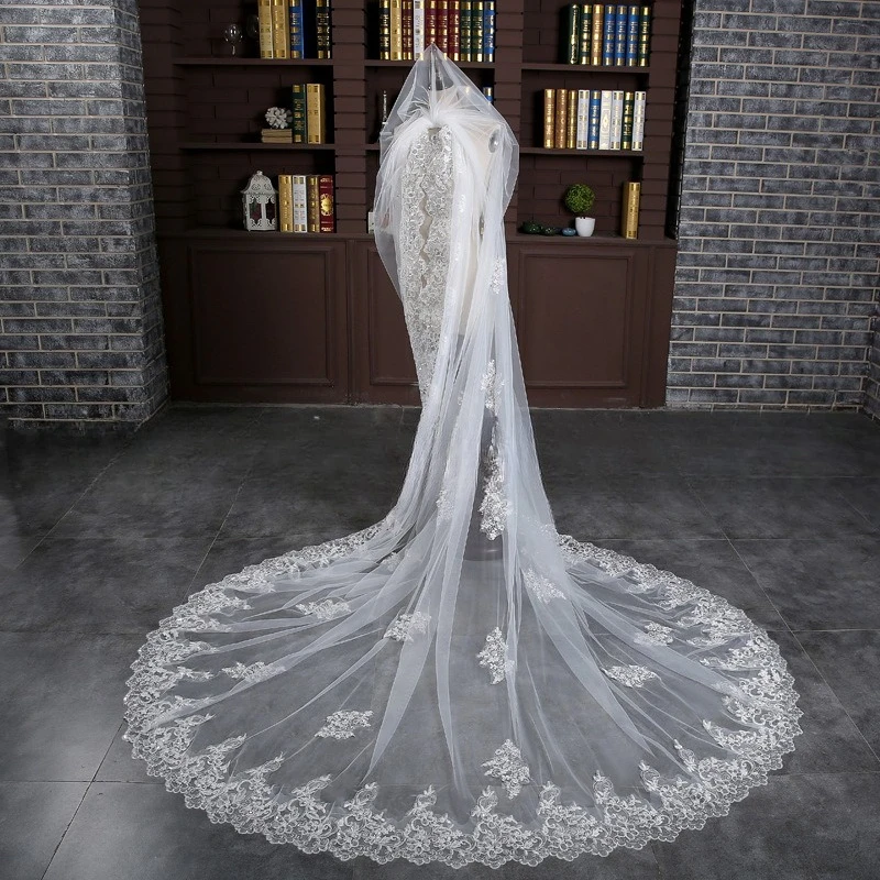 

3.5 Meters New Korean Bride Short Single-layer Modeling Travel Veil Xianmei Wedding Long Trailing Veil