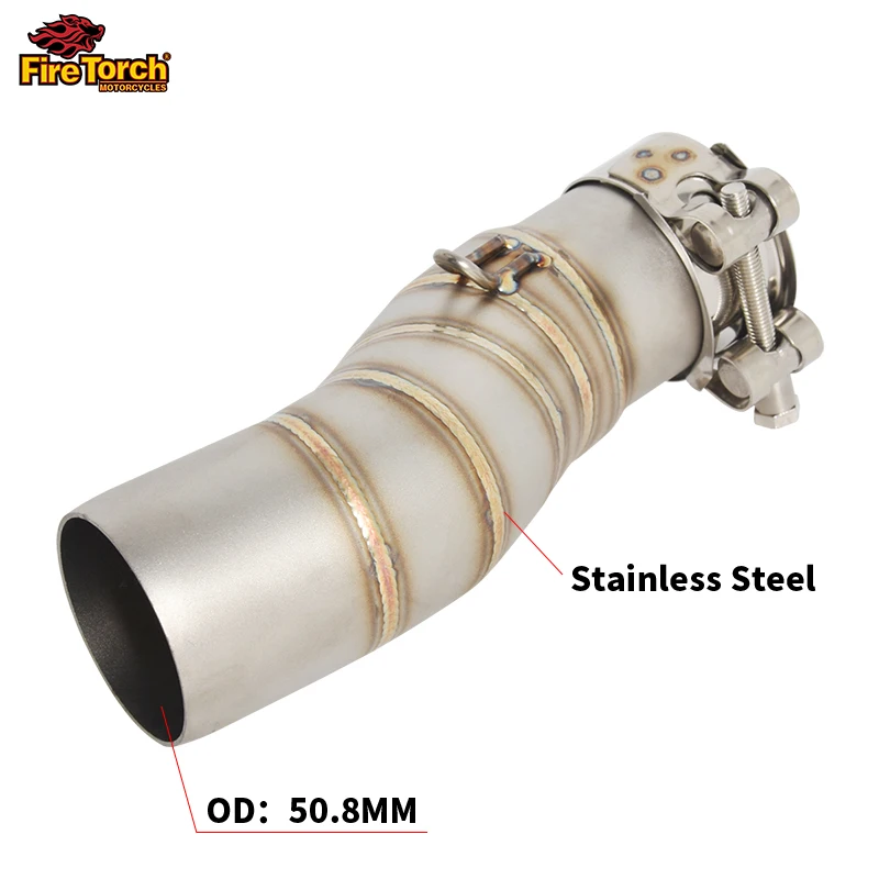 For CFMOTO 450MT 450 MT IBEX 450 2024 - 2027 Motorcycle Exhaust Stainless Steel Muffler Escape Moto Modify 51mm Middle Link Pipe