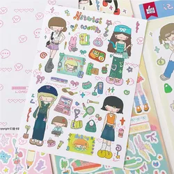 Korean Character Decorative Sticker Graffiti Scrapbook Stationery Sticker DIY Material Arts Crafts Album Journal Planner