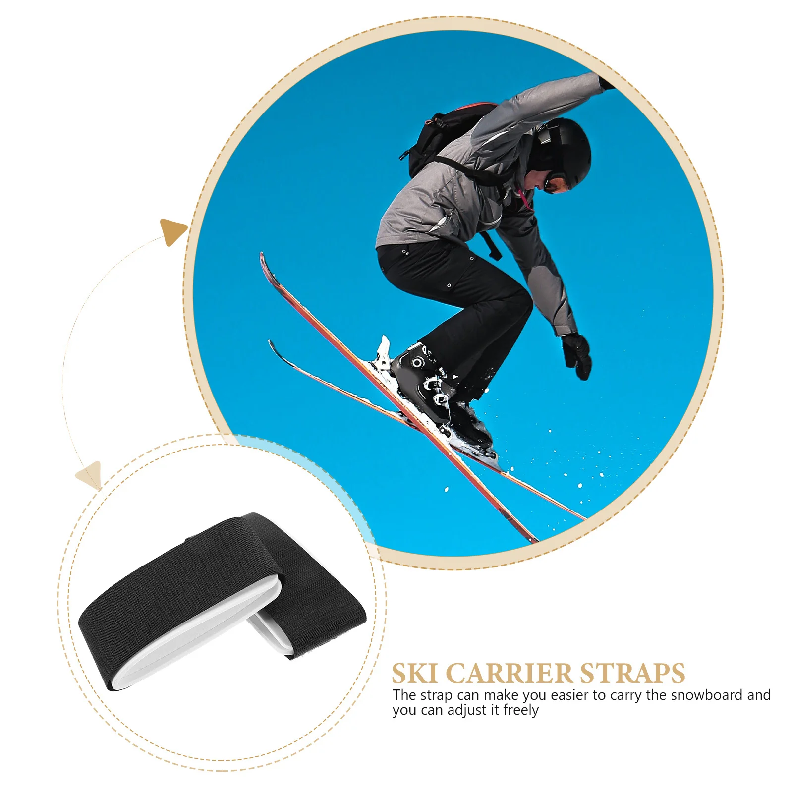 

4pcs Snowboard Straps Nylon Ski Fixing Strap Adjustable Carry Strap For Snowboard Sled Fixing Straps Skis Accessories