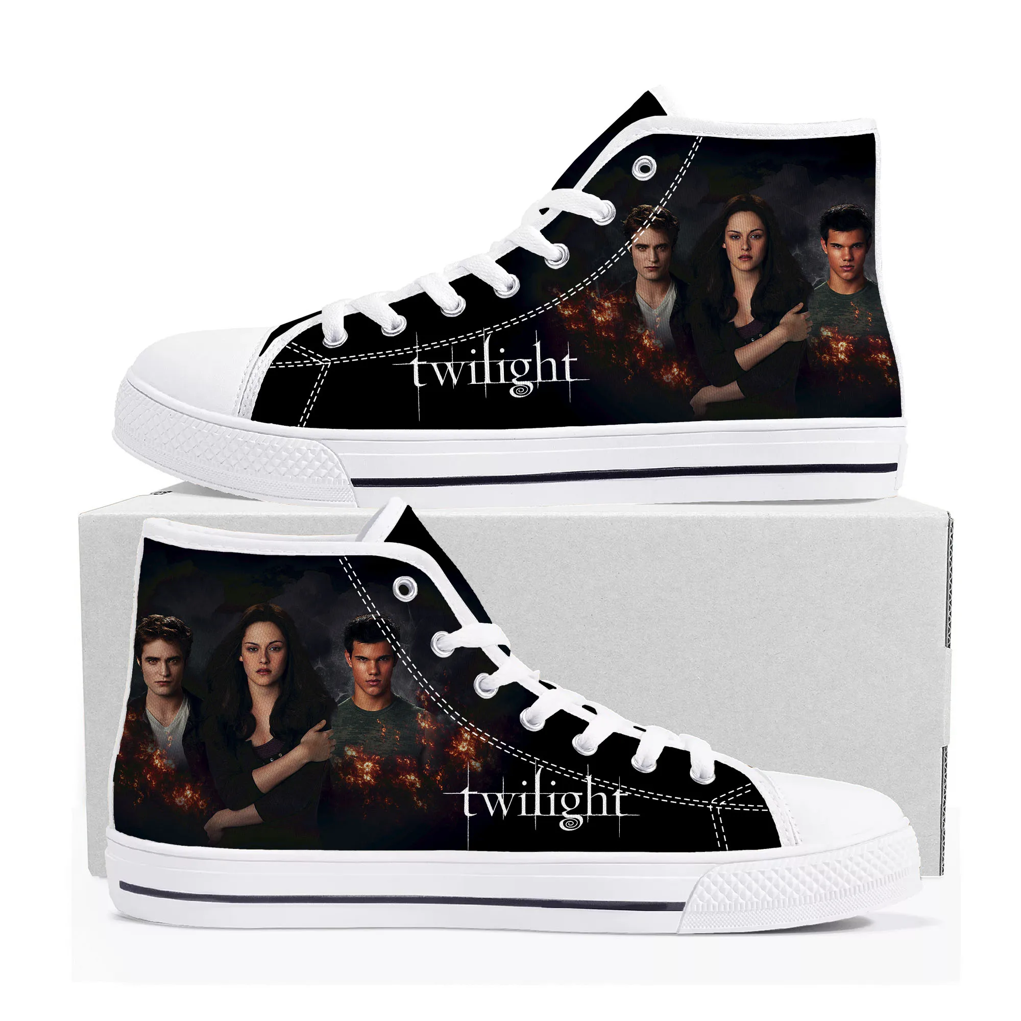 The Twilight Saga Movie High Top Sneakers Mens Womens Teenager Canvas High Quality Sneaker Casual Custom Shoes Customize Shoe