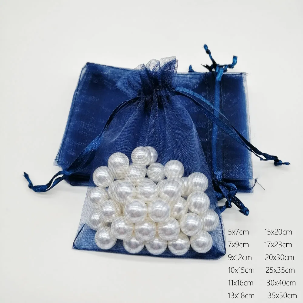 

1000pcs Navy Blue Organza Bag Drawstring Pouch Bag Jewelry Bags Gifts For Wedding/Christmas/Jewelry Display Packaging Bags DIY