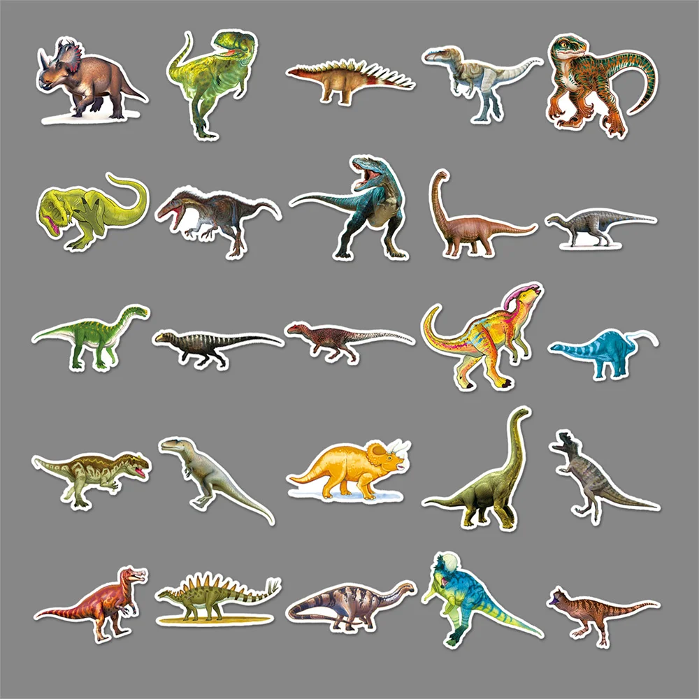 Waterproof Dinosaur Graffiti Adesivos, Desenhos animados Animais Criativos Adesivos, Decoração do computador iPad, Atacado, 10 Pcs, 30 Pcs, 50Pcs