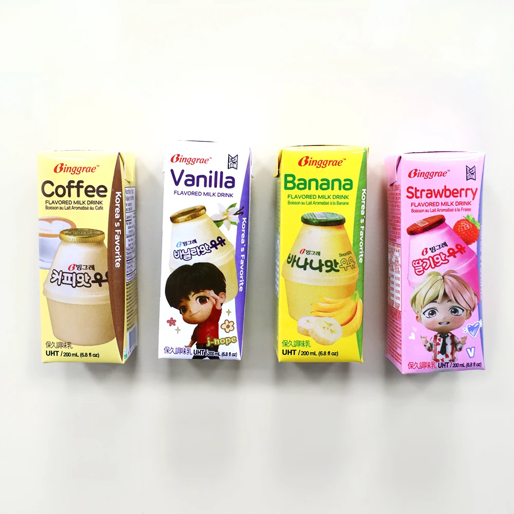 Simulation food play Korean banana milk refrigerator stickers mini vanilla coffee milk carton refrigerator decoration