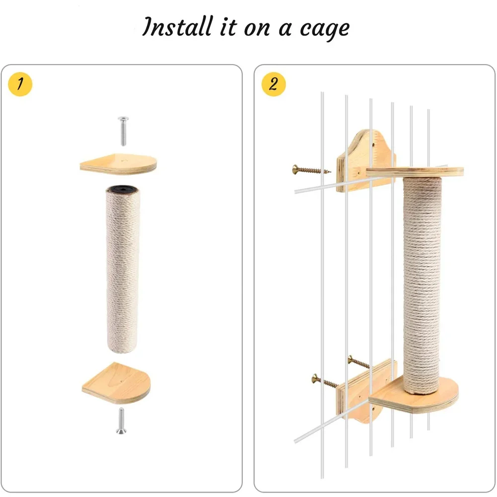 Wall-mounted Scratching Post for Cat,Scratch Column,Climbing Frame,Pet Toys,Scratching Board, Kitten Scratcher, Sisal Tree, 53cm image 5