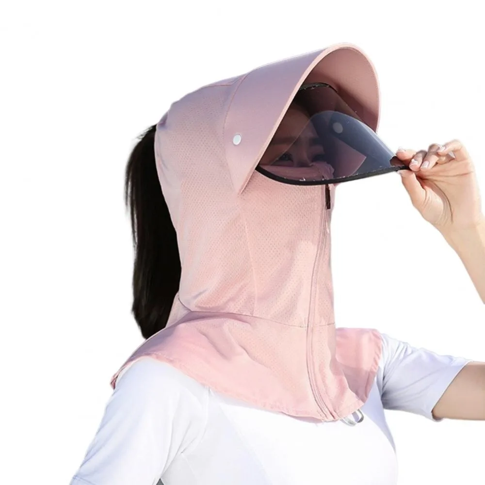 

Breathable Ice Silk Female Sunshade Hat Neck Guard Face Cover Women Sun Hat Windproof Wide Brim Summer UV Protection Cap Hiking