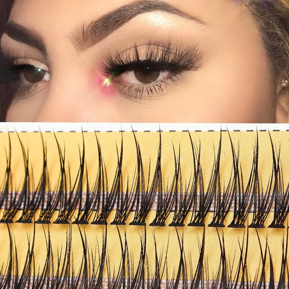 Eye Makeup Tool Swallow Tail Individual Lashes Natural Soft Clusters Lashes C Curl Mink Eyelashes Eye Extension