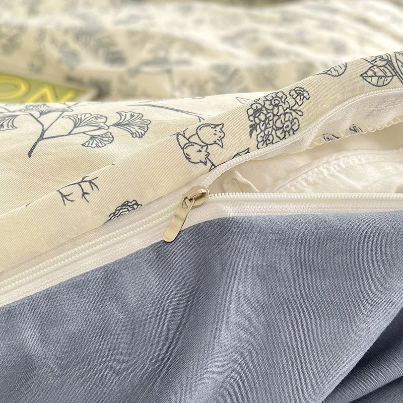 Comfortable Soft Quilt Cover Floral Print Double-faced Skin Friendly Quilt Cover Single Double Bed Quilt Cover Home Textiles