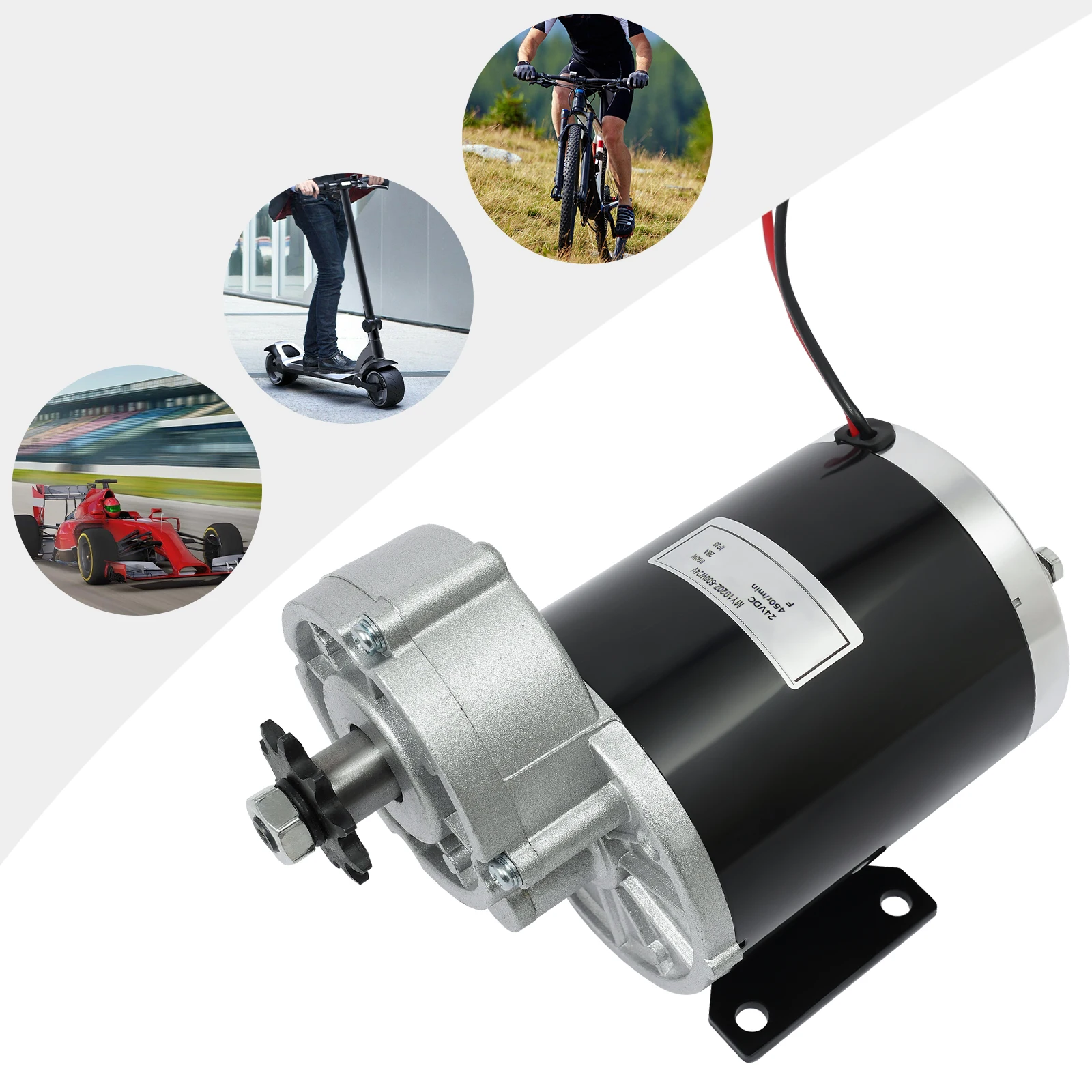 

Двигатель постоянного тока с редуктором 600 Вт, 24 В, 450 об/мин, высокий крутящий момент, передаточное число 1:6.67, грузоподъемность 200 кг, для комплекта для переоборудования электровелосипеда