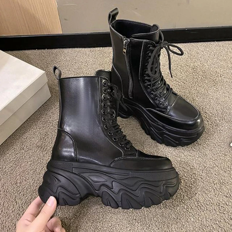 Punk Chunky Platform Ankle Boots Women 2025 Winter Gothic Thick