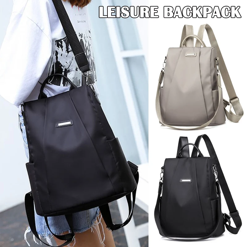 

Женский многофункциональный рюкзак, повседневная однотонная школьная сумка для девочек, модная дорожная сумка на плечо со съемным ремешком