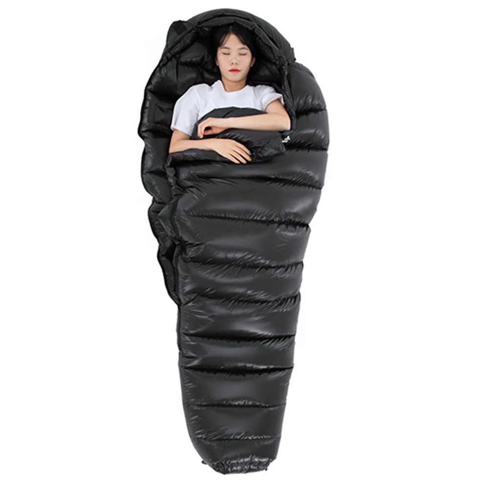 Outdoor Mummy Sleeping Bag White Duck Down Ultralight Sleeping Bag Waterproof Warmer Camping Sleep Sack for Travel Camping Bag