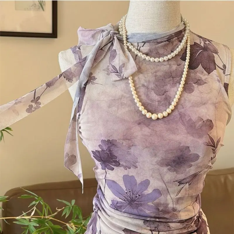 Onalippa 2026 – Gilet décontracté et polyvalent pour femme, style jeune et élégant, imprimé rose, idéal pour l'été