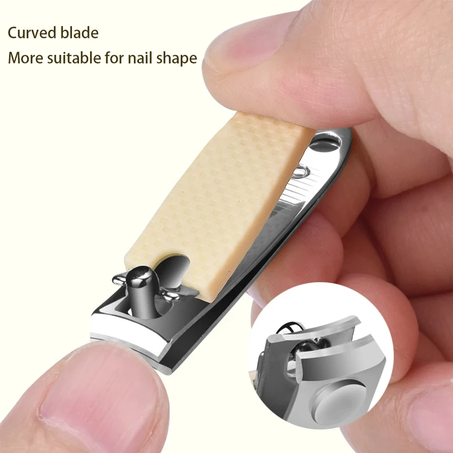 Regalo di Natale Cartone animato Scatola di plastica trasparente Bocca piatta Skew Bocca Forbici per unghie Set di strumenti per manicure per tagliare i piedi