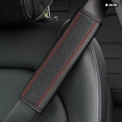 PU Leather Safety Belt Shoulder Cover Seat belt accessories Breathable Protection Seat Belt Padding Pad Auto Interior accessorie