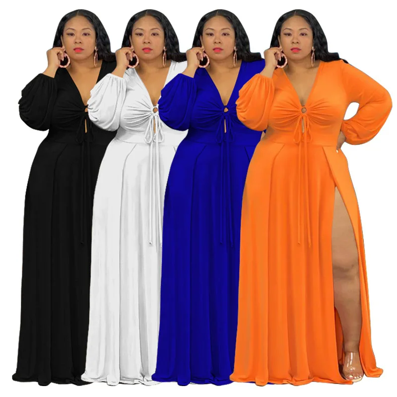 Large African women's party dress sexy slit fashion Dashiki Ankara sequin wedding Christmas elegant Muslim long dress