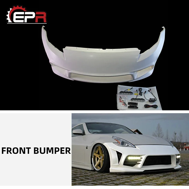 For Nissan 370Z Z34 (2009+) WBS Style Carbon Fiber/FRP Front Bumper Body Kit Tuning Trim For 370Z Racing Part Front Bumper