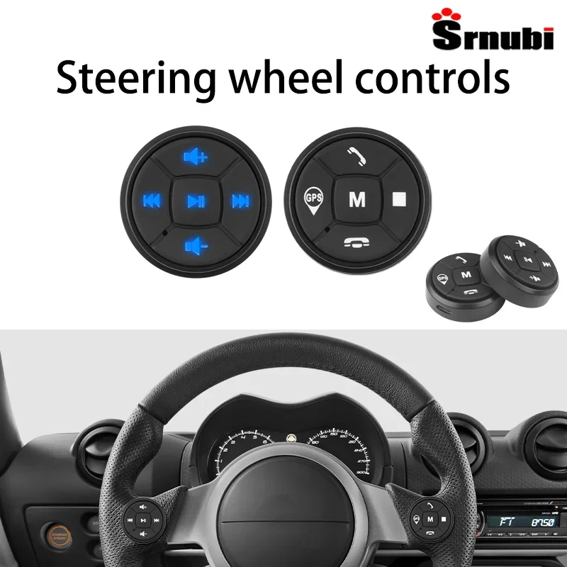 Srnubi 10 Keys Wireless Car Steering Wheel Control Button for Android Car Radio DVD Multimedia Head Unit Remote Control Button