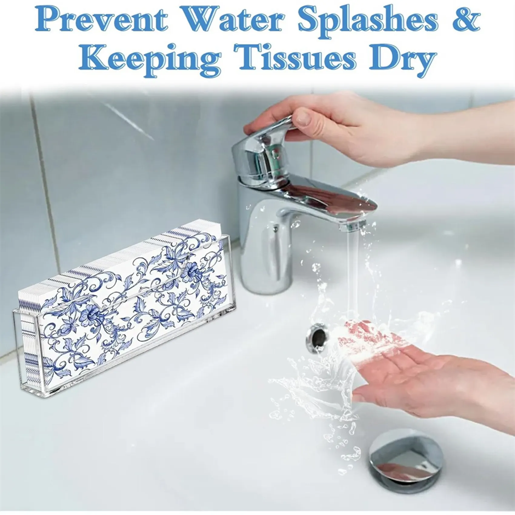 

L60A 3X Акриловый держатель для салфеток, вертикальный водонепроницаемый держатель для салфеток для ванной комнаты, держатель для бумажных полотенец для стола