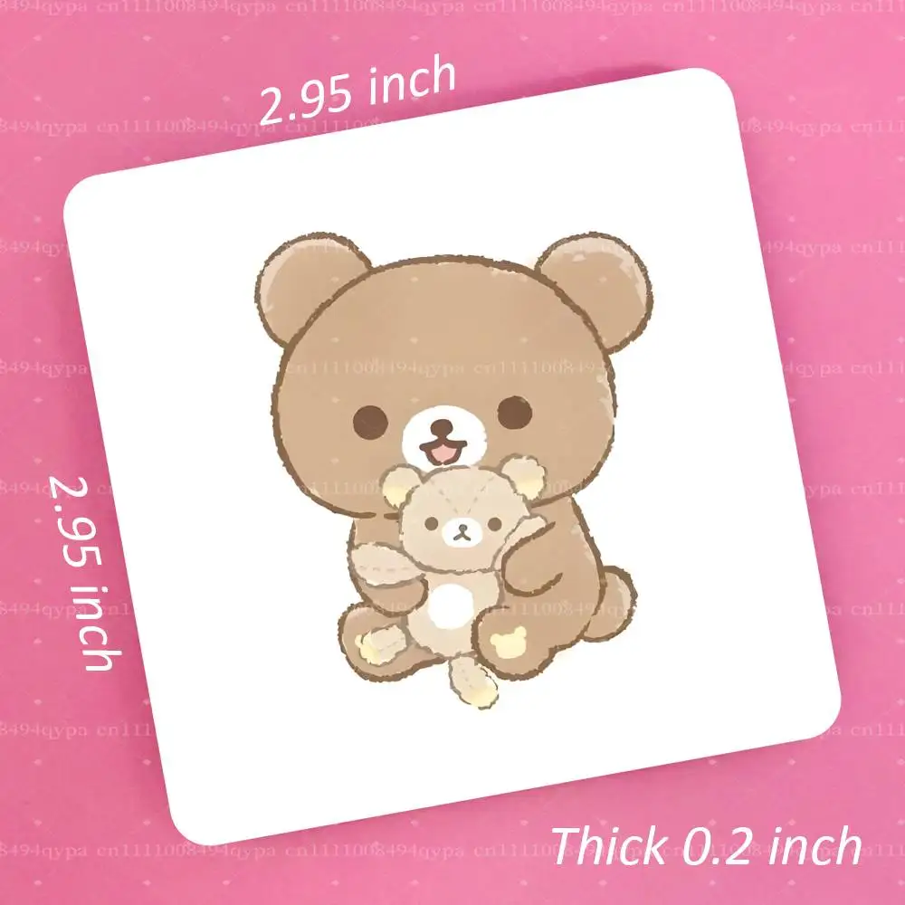 R-Rilakkuma Cute Bears Decorative Square Magnetic Fridge Sticker, Custom Print Fridge Magnet, Home Decor Holiday Gift